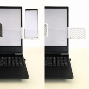 Monitor Telefon Tutucu – 3D Baskı Petek Desenli Laptop Kenar Telefon Tutucu-Beyaz