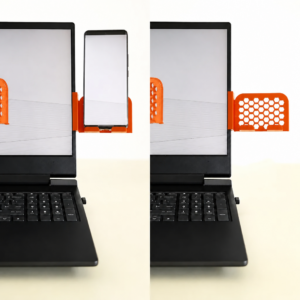 Monitor Telefon Tutucu – 3D Baskı Petek Desenli Laptop Kenar Telefon Tutucu-Turuncu