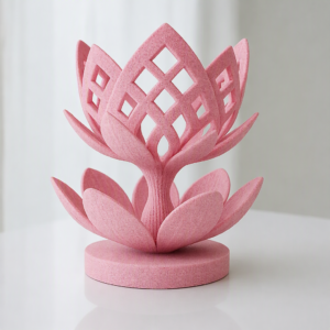Lotus Çiçeği Mumluk – 3D Baskı Dekoratif Tealight Mumluk-Pembe