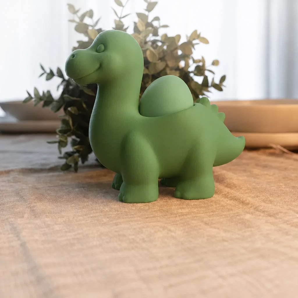 Dinozor Yumurtalık – 3D Baskı Sevimli Eggosaurus Yumurta Tutucu-Yeşil