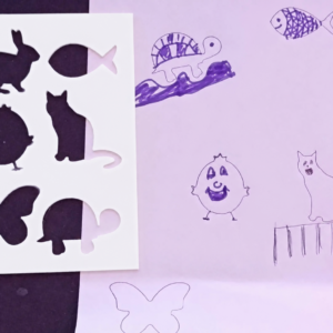 Hayvan Figürleri Çizim Şablonu – 3D Baskı Çoklu Desen Kalıbı - Beyaz
