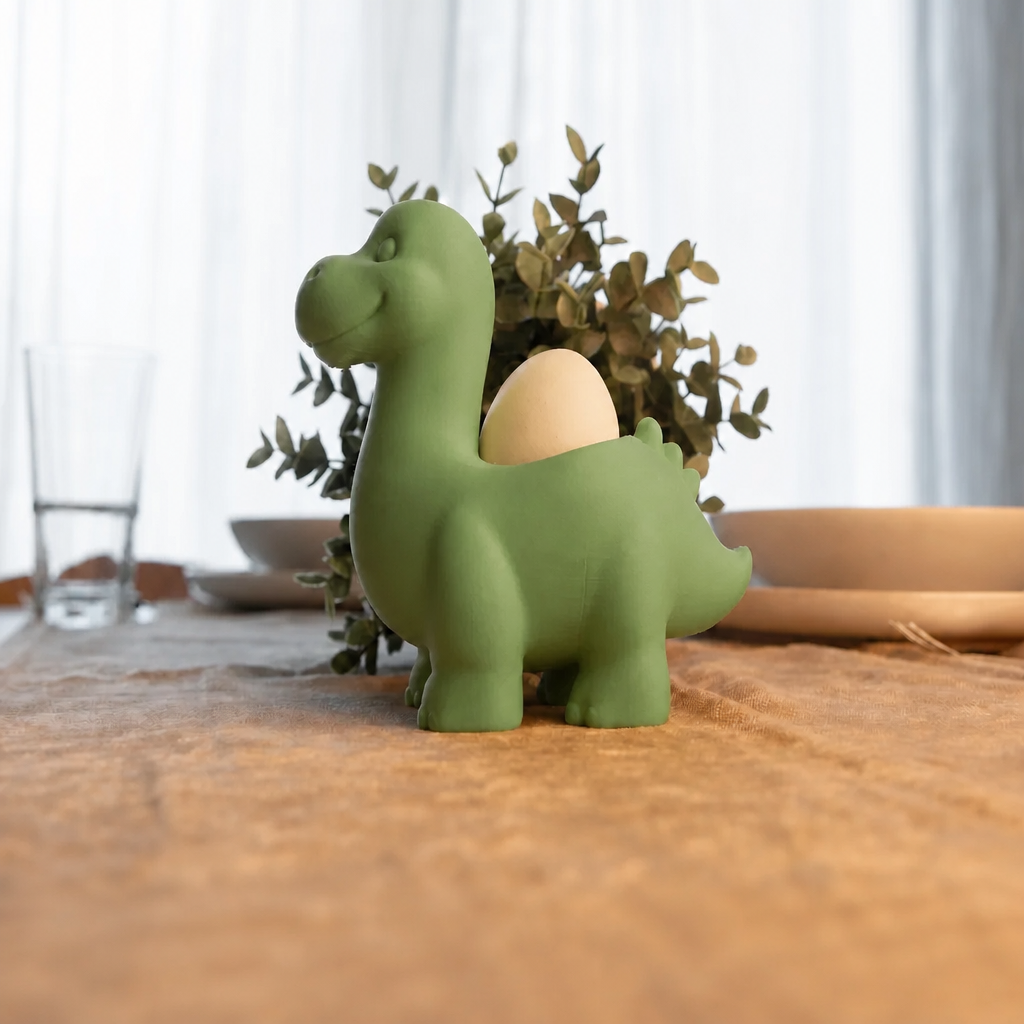 Dinozor Yumurtalık – 3D Baskı Sevimli Eggosaurus Yumurta Tutucu-Yeşil - Görsel 3