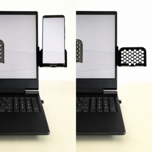Monitor Telefon Tutucu – 3D Baskı Petek Desenli Laptop Kenar Telefon Tutucu-Siyah