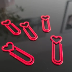 Kalp Figürlü Ataç – 3D Baskı 10'lu Set - Kırmızı