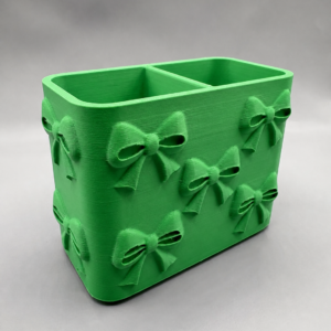 Fiyonk Desenli Bölmeli Kalemlik – 3D Baskı Masaüstü Organizer - Yeşil