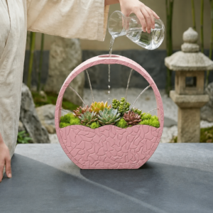 Self-Watering Planter – 3D Baskı Kendi Kendini Sulayan Saksı-Pembe