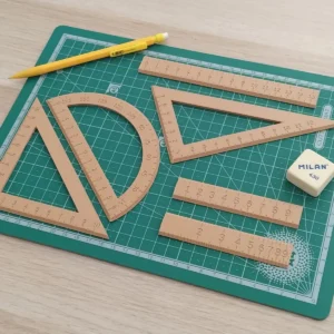 Geometri Cetvel Seti – 3D Baskı İletki, Gönye ve Ölçüm Araçları - Bej