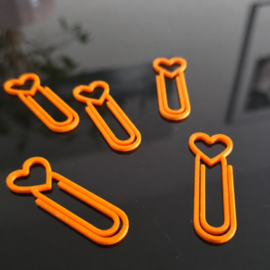 Kalp Figürlü Ataç – 3D Baskı 10'lu Set - Turuncu