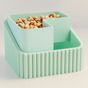 Fıstık Kasesi – 3D Baskı Çift Hazneli Kabuk Ayırıcı Sunum Kasesi - Mint Mint