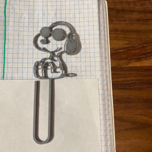 Gözlüklü Sevimli Köpek Figürlü Kitap Ayracı – 3D Baskı - Gri