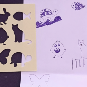 Hayvan Figürleri Çizim Şablonu – 3D Baskı Çoklu Desen Kalıbı - Bej