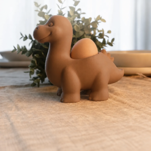 Dinozor Yumurtalık – 3D Baskı Sevimli Eggosaurus Yumurta Tutucu-Kahverengi