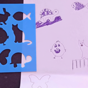 Hayvan Figürleri Çizim Şablonu – 3D Baskı Çoklu Desen Kalıbı - Mavi