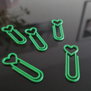 Kalp Figürlü Ataç – 3D Baskı 10'lu Set - Yeşil