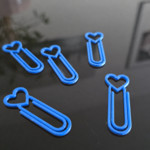Kalp Figürlü Ataç – 3D Baskı 10'lu Set - Mavi