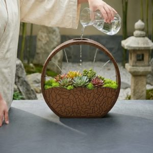 Self-Watering Planter – 3D Baskı Kendi Kendini Sulayan Saksı-Kahverengi