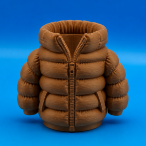 Şişme Mont Kalemlik – 3D Baskı Masaüstü Organizer-Kahverengi