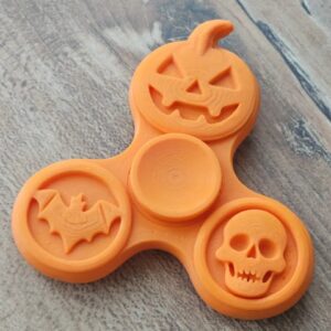 Cadılar Bayramı Fidget Spinner Balkabağı Yarasa Kurukafa Figürlü Stres Çarkı Anti Stres Turuncu – 3D Baskı