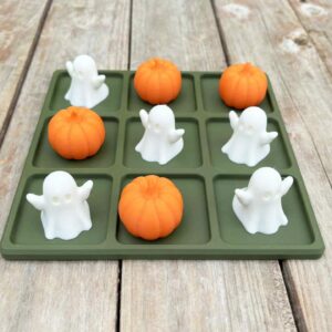 Hayalet ve Balkabağı XOX Oyun Seti Tic Tac Toe Cadılar Bayramı Aile ve Çocuk Masa Oyunu – 3D Baskı
