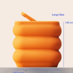 Baklava Formlu Sallanır Kapaklı Çöp Kutusu Büyük Boy Mutfak Banyo Ofis Kovası 157x157x148 mm Turuncu – 3D Baskı