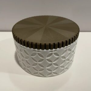 3'lü Geometrik Desenli Kavanoz Seti Ahşap Görünümlü Kapaklı Dekoratif Mutfak Saklama Kabı 6-10-15 cm – 3D Baskı