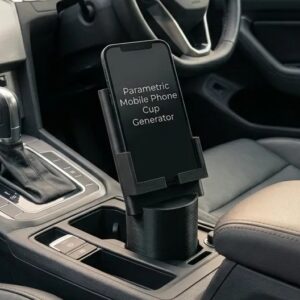 Araç İçi Telefon Tutucu Bardaklığa Geçmeli Ayarlanabilir Oto Telefon Standı Vantuzsuz – 3D Baskı