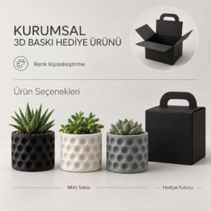Mini Saksı - Puantiye Desen