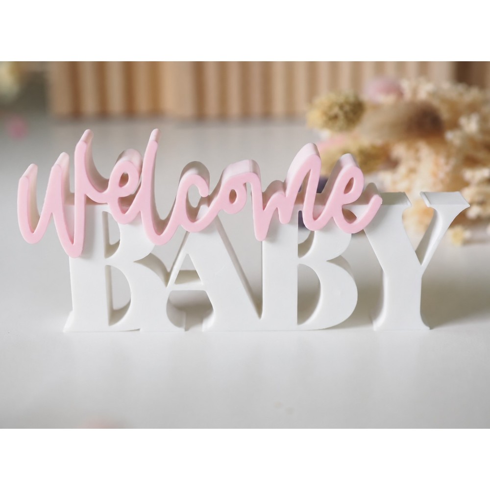 "welcome Baby" Yazılı Dekoratif Masaüstü Süsü – Pembe