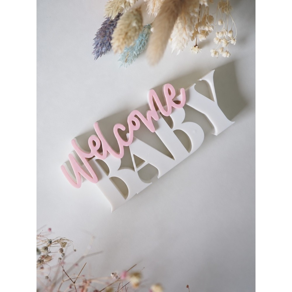"welcome Baby" Yazılı Dekoratif Masaüstü Süsü – Pembe