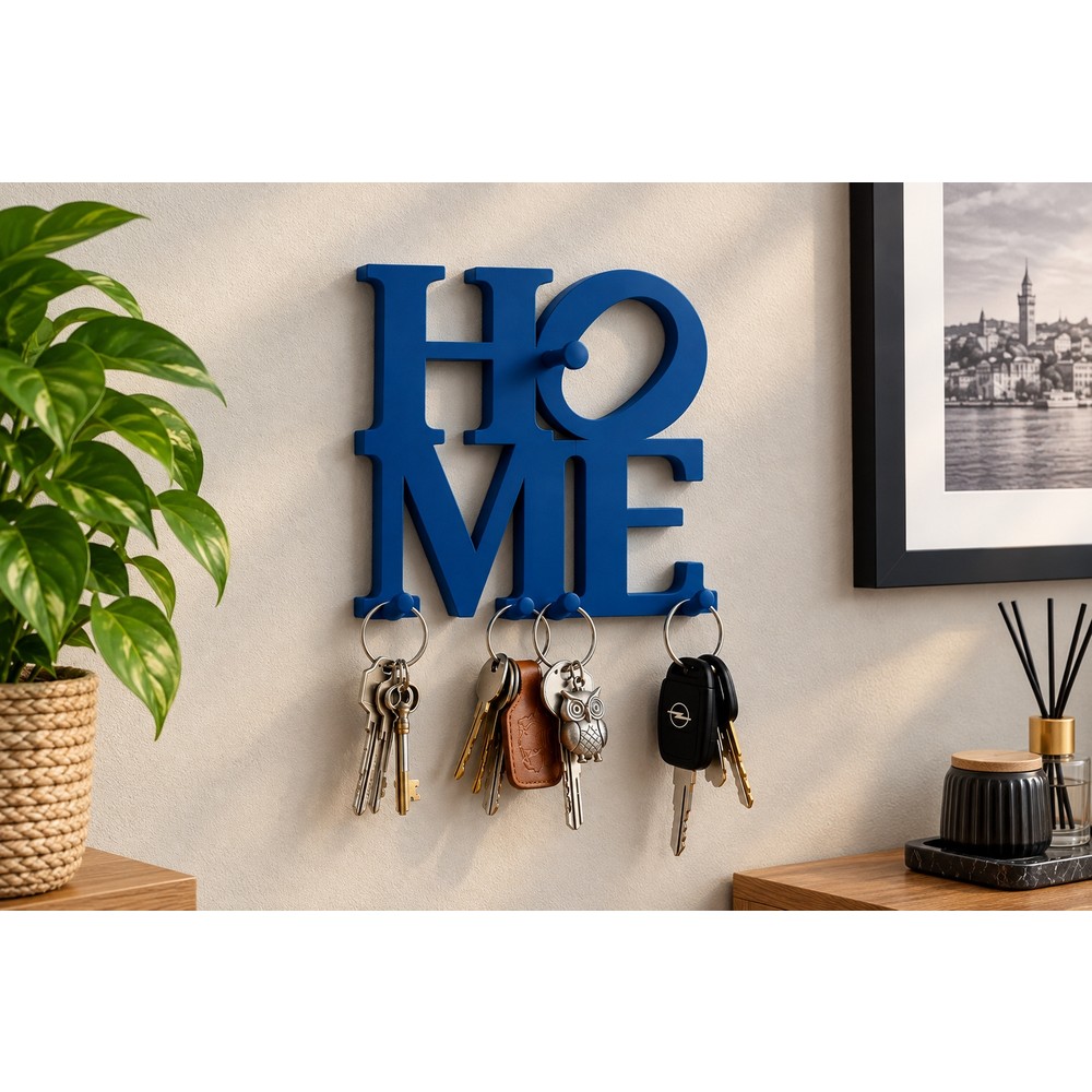 Home Yazılı Duvar Tipi Anahtarlık Askısı – Kırmızı